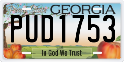 GA license plate PUD1753