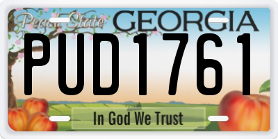 GA license plate PUD1761