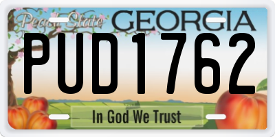 GA license plate PUD1762