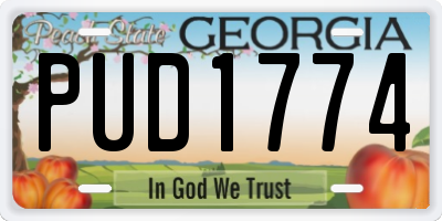 GA license plate PUD1774