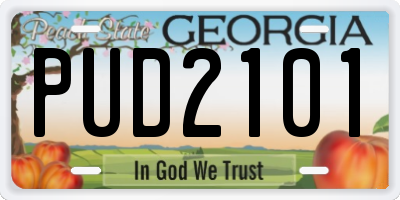 GA license plate PUD2101