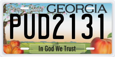 GA license plate PUD2131