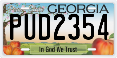 GA license plate PUD2354