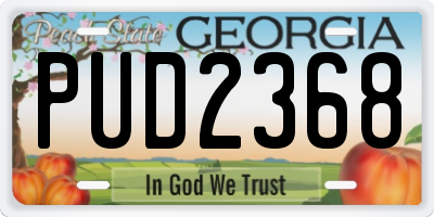 GA license plate PUD2368