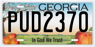 GA license plate PUD2370
