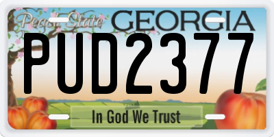 GA license plate PUD2377