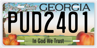 GA license plate PUD2401