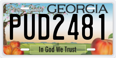 GA license plate PUD2481