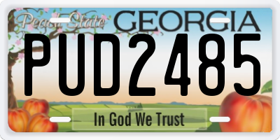 GA license plate PUD2485