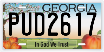 GA license plate PUD2617