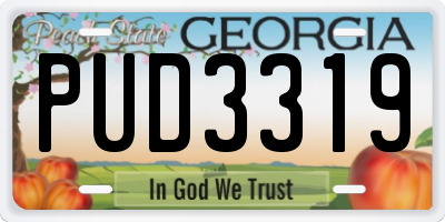 GA license plate PUD3319