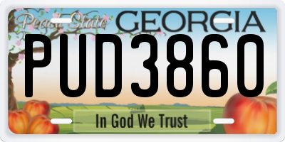 GA license plate PUD3860