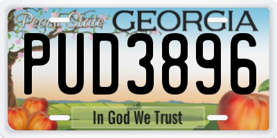 GA license plate PUD3896