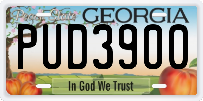 GA license plate PUD3900