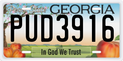 GA license plate PUD3916