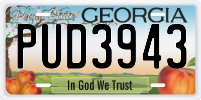 GA license plate PUD3943