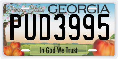 GA license plate PUD3995