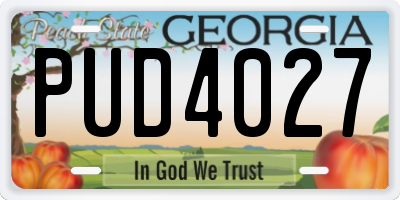 GA license plate PUD4027