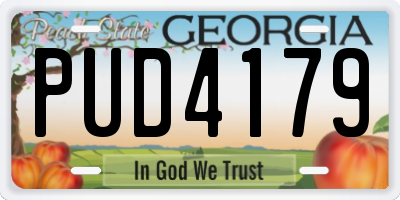 GA license plate PUD4179