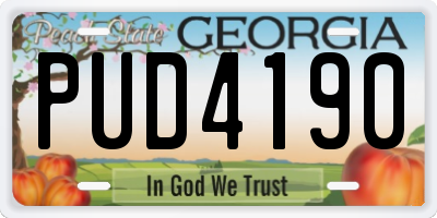 GA license plate PUD4190