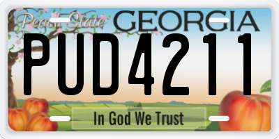 GA license plate PUD4211