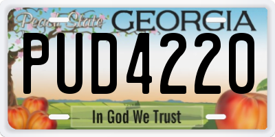 GA license plate PUD4220
