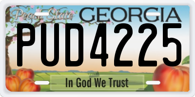 GA license plate PUD4225