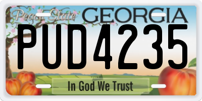 GA license plate PUD4235
