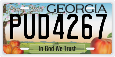 GA license plate PUD4267