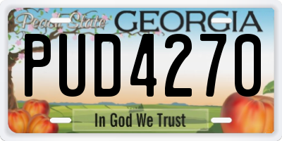 GA license plate PUD4270