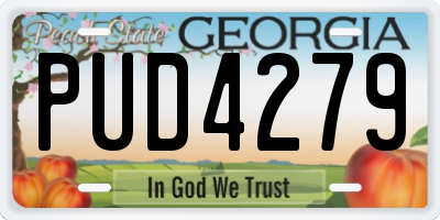 GA license plate PUD4279