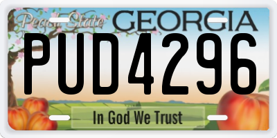 GA license plate PUD4296