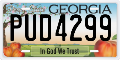 GA license plate PUD4299