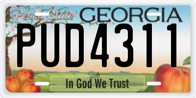 GA license plate PUD4311