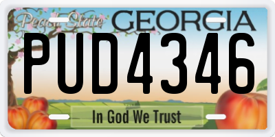 GA license plate PUD4346