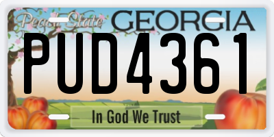 GA license plate PUD4361