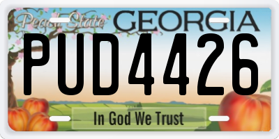 GA license plate PUD4426