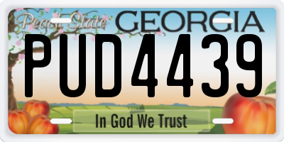 GA license plate PUD4439