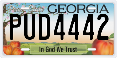 GA license plate PUD4442