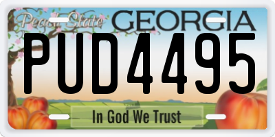 GA license plate PUD4495