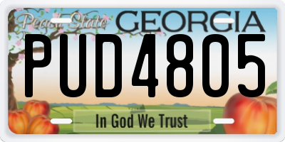 GA license plate PUD4805