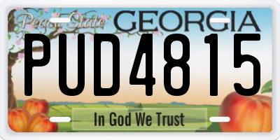 GA license plate PUD4815