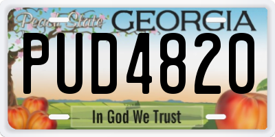 GA license plate PUD4820