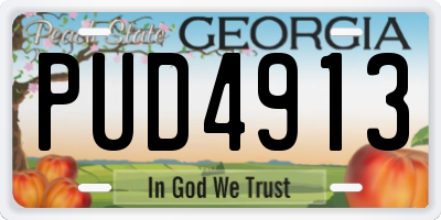 GA license plate PUD4913
