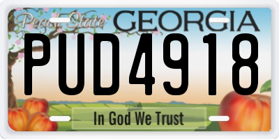 GA license plate PUD4918