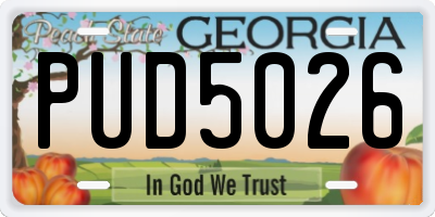 GA license plate PUD5026