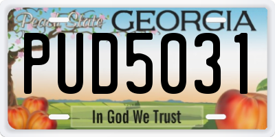 GA license plate PUD5031