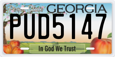 GA license plate PUD5147