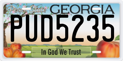GA license plate PUD5235