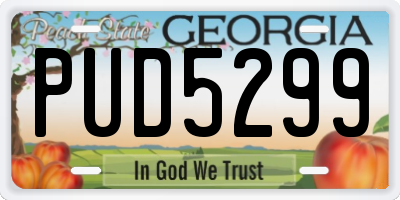 GA license plate PUD5299
